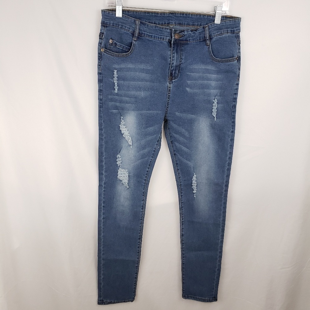DISTRESSED Skinny Jean Pants Size 16